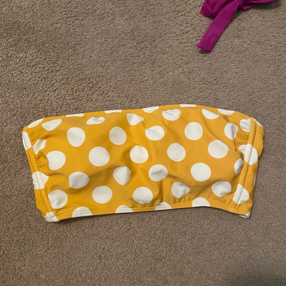 yellow polka dot bikini top